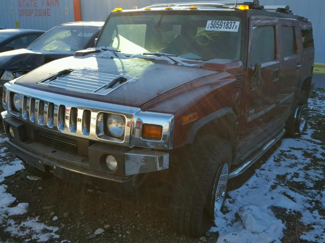 5GRGN23U84H103487 - 2004 HUMMER H2 RED photo 2