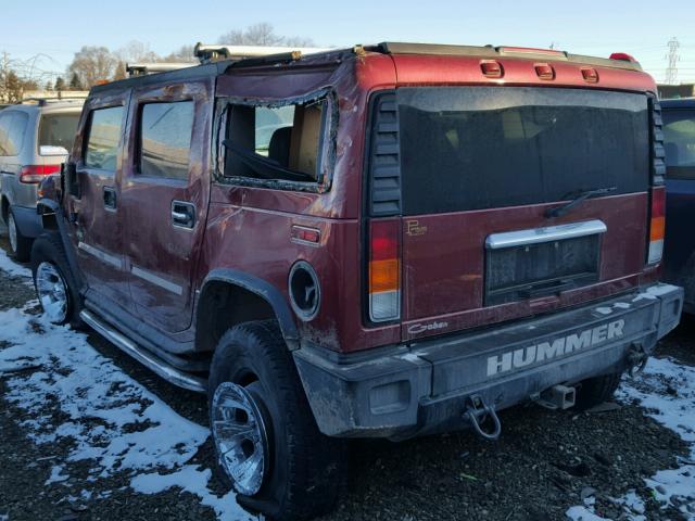 5GRGN23U84H103487 - 2004 HUMMER H2 RED photo 3