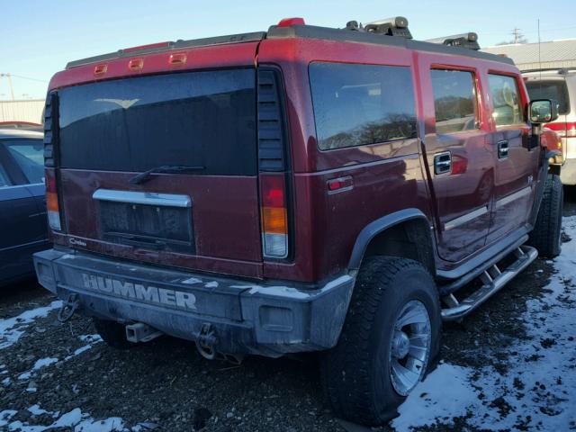 5GRGN23U84H103487 - 2004 HUMMER H2 RED photo 4