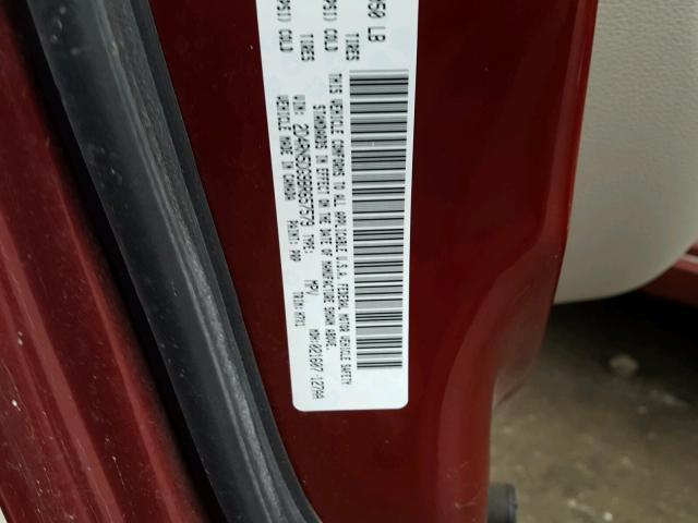 2D4RN5DG9BR657579 - 2011 DODGE GRAND CARA MAROON photo 10