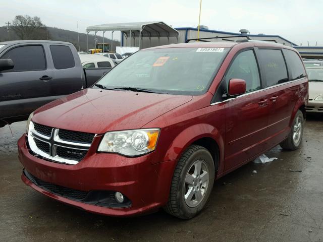 2D4RN5DG9BR657579 - 2011 DODGE GRAND CARA MAROON photo 2