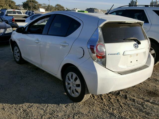 JTDKDTB39C1507659 - 2012 TOYOTA PRIUS C WHITE photo 3