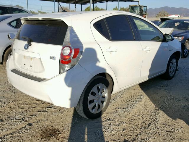 JTDKDTB39C1507659 - 2012 TOYOTA PRIUS C WHITE photo 4