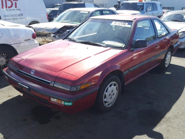 1HGCA6284KA009380 - 1989 HONDA ACCORD LXI RED photo 2