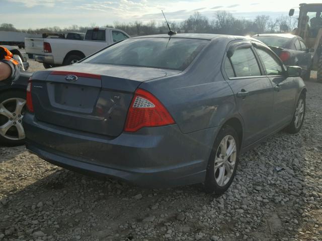 3FAHP0HA2CR432207 - 2012 FORD FUSION SE BLUE photo 4