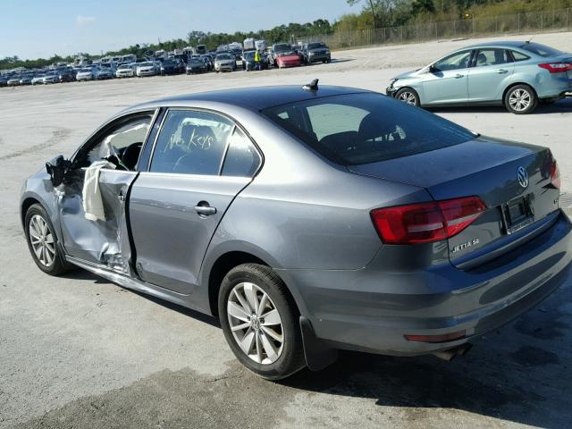 3VWD17AJ9FM228922 - 2015 VOLKSWAGEN JETTA SE GRAY photo 3