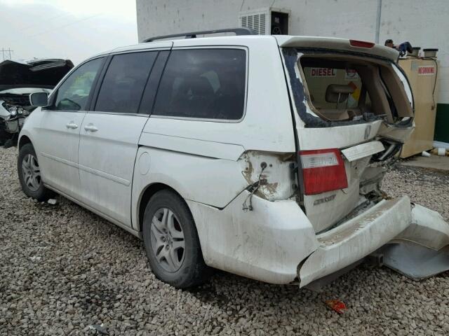 5FNRL38747B095532 - 2007 HONDA ODYSSEY EX WHITE photo 3