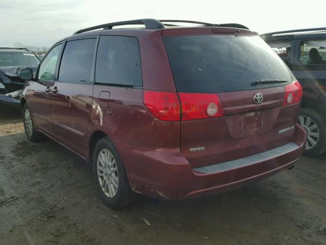 5TDYK4CC6AS306533 - 2010 TOYOTA SIENNA XLE RED photo 3