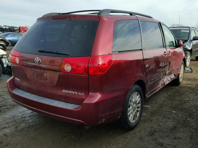 5TDYK4CC6AS306533 - 2010 TOYOTA SIENNA XLE RED photo 4