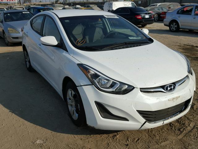 5NPDH4AE3GH765051 - 2016 HYUNDAI ELANTRA SE WHITE photo 1