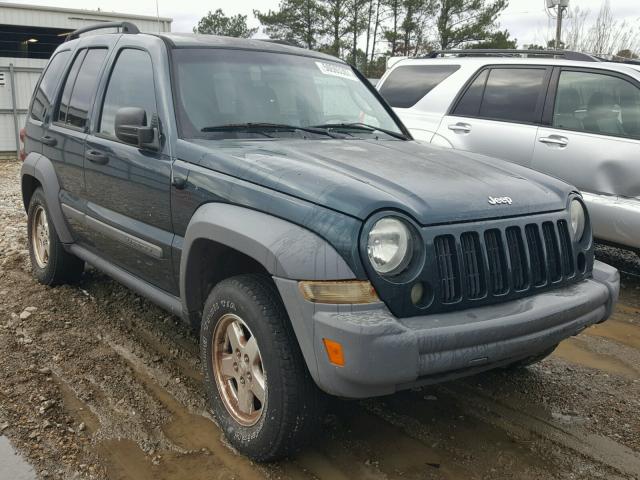 1J4GL48595W583275 - 2005 JEEP LIBERTY SP GREEN photo 1