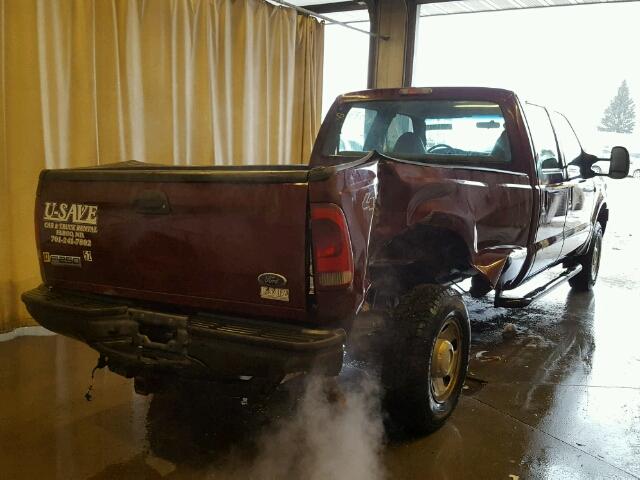 1FTSW21546ED27994 - 2006 FORD F250 SUPER MAROON photo 4