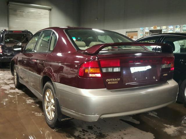 4S3BE686417216321 - 2001 SUBARU LEGACY OUT BURGUNDY photo 3