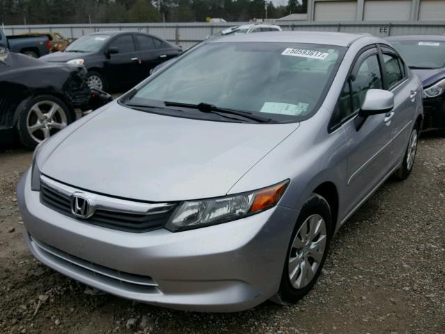 2HGFB2F58CH589416 - 2012 HONDA CIVIC LX SILVER photo 2