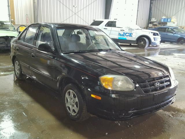 KMHCG45C25U646137 - 2005 HYUNDAI ACCENT GL BLACK photo 1