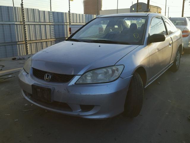 1HGEM22315L019287 - 2005 HONDA CIVIC DX V SILVER photo 2