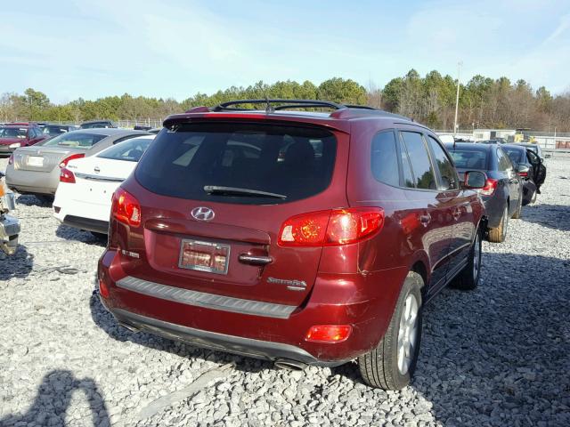 5NMSH13E57H021967 - 2007 HYUNDAI SANTA FE S MAROON photo 4