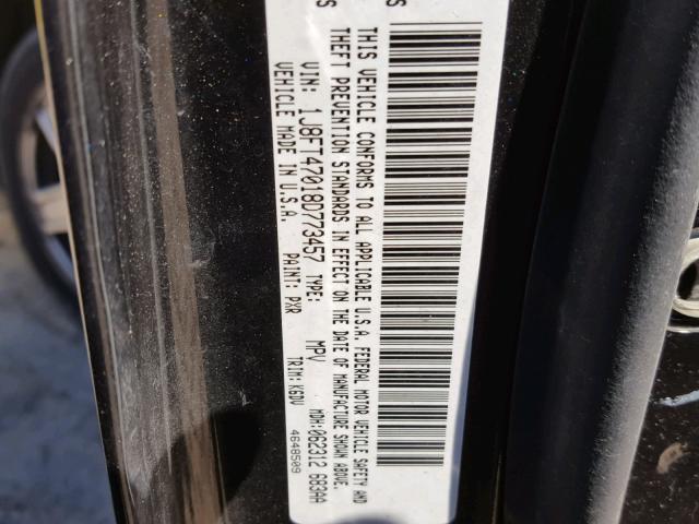 1J8FT47018D773457 - 2008 JEEP COMPASS SP 黑色 照片 10