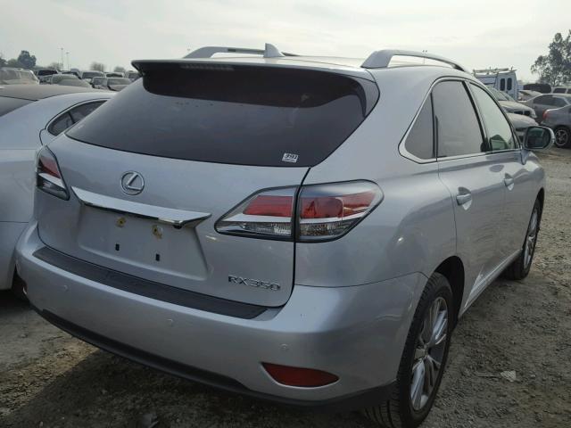 2T2ZK1BA0EC136862 - 2014 LEXUS RX 350 SILVER photo 4