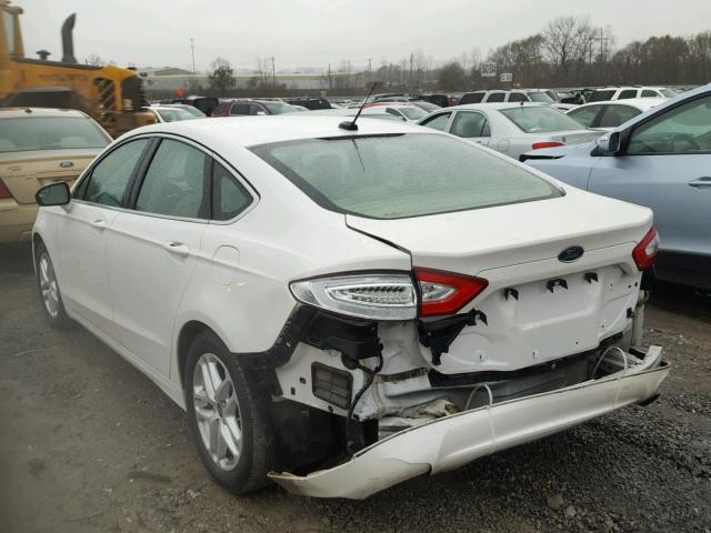 1FA6P0HD2E5384053 - 2014 FORD FUSION SE WHITE photo 3