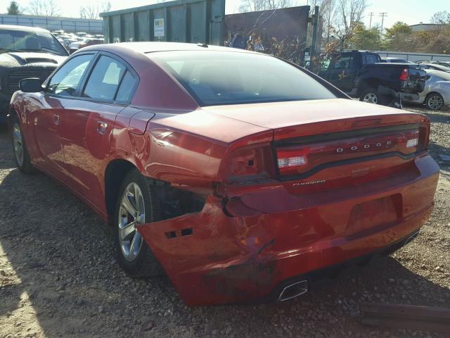 2B3CL3CG4BH516621 - 2011 DODGE CHARGER RED photo 3