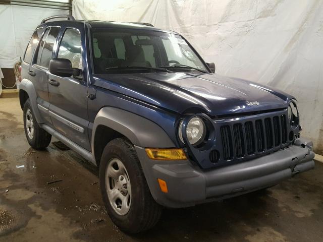 1J4GL48K75W534372 - 2005 JEEP LIBERTY SP BLUE photo 1