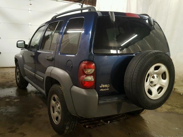 1J4GL48K75W534372 - 2005 JEEP LIBERTY SP BLUE photo 3