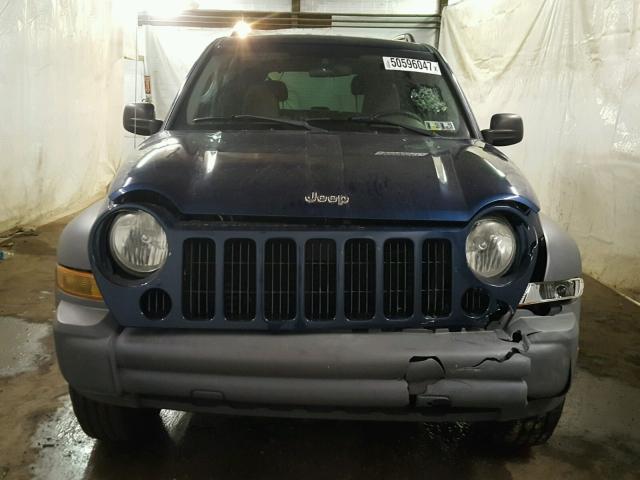 1J4GL48K75W534372 - 2005 JEEP LIBERTY SP BLUE photo 9