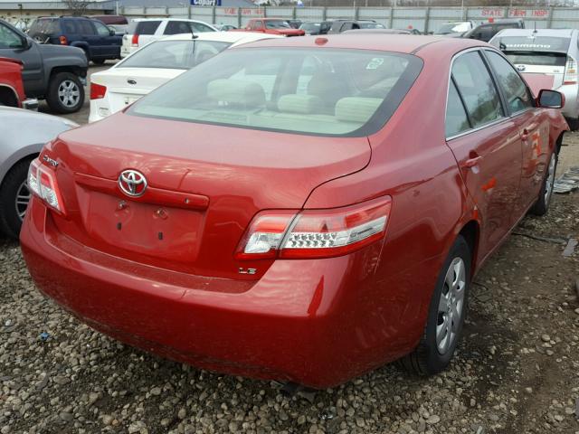 4T4BF3EK1BR197079 - 2011 TOYOTA CAMRY BASE RED photo 4