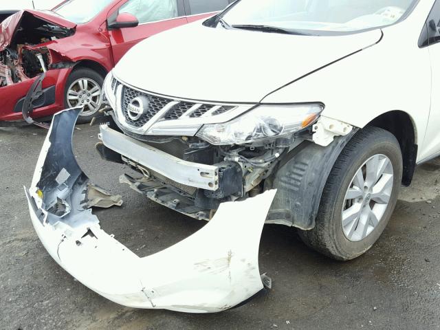 JN8AZ1MU0CW112865 - 2012 NISSAN MURANO S WHITE photo 9