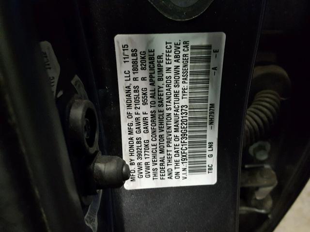 19XFC1F39GE201373 - 2016 HONDA CIVIC EX 灰色 照片 10