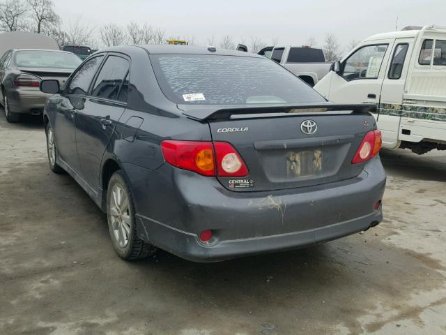 1NXBU40E19Z094939 - 2009 TOYOTA COROLLA BA GRAY photo 3