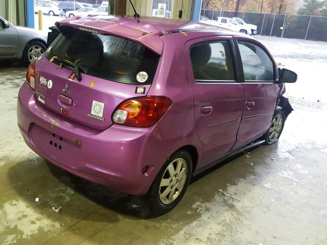 ML32A4HJ9FH009111 - 2015 MITSUBISHI MIRAGE ES PURPLE photo 4