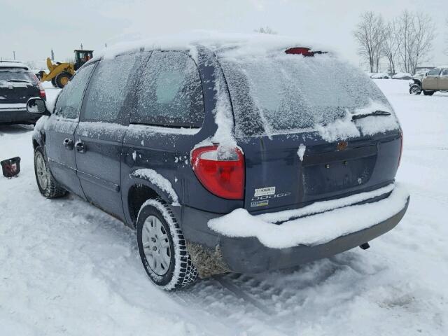 1D4GP25E87B168870 - 2007 DODGE CARAVAN SE BLUE photo 3