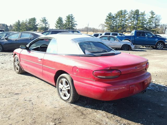 3C3EL45H9VT591902 - 1997 CHRYSLER SEBRING JX RED photo 3