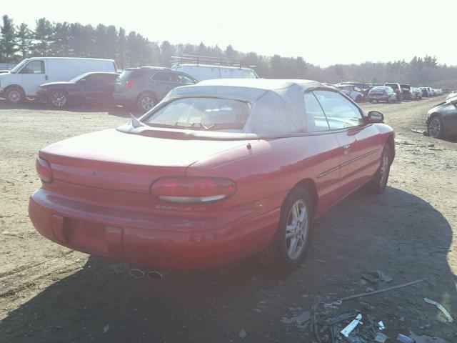 3C3EL45H9VT591902 - 1997 CHRYSLER SEBRING JX RED photo 4