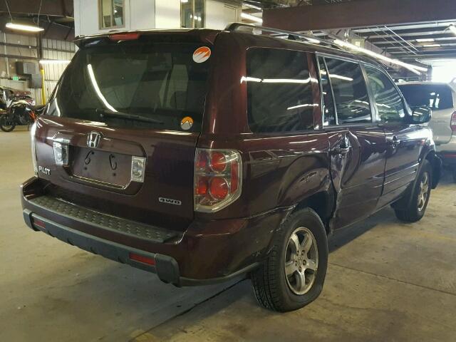 5FNYF18487B024007 - 2007 HONDA PILOT EX MAROON photo 4