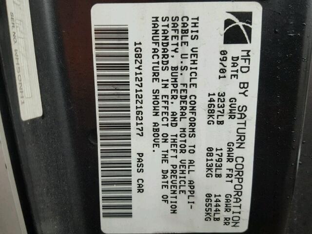 1G8ZY12712Z162177 - 2002 SATURN SC2 SILVER photo 10