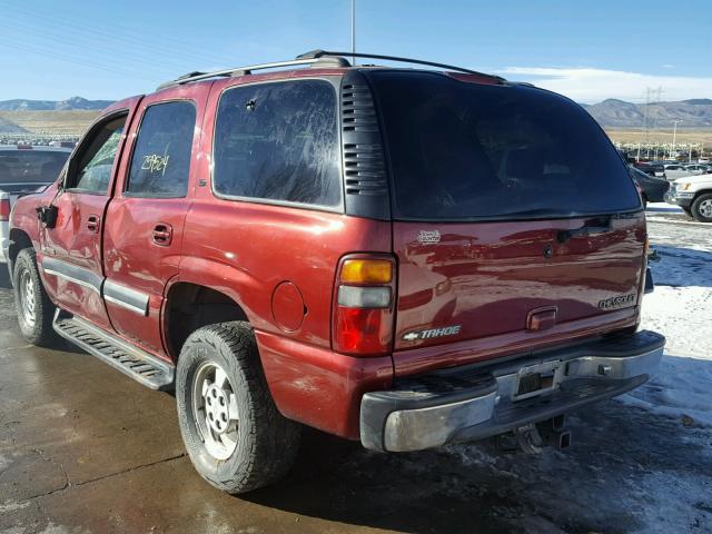 1GNEK13T41J290242 - 2001 CHEVROLET TAHOE K150 MAROON photo 3