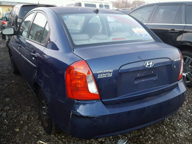 KMHCN46C79U288348 - 2009 HYUNDAI ACCENT GLS BLUE photo 3