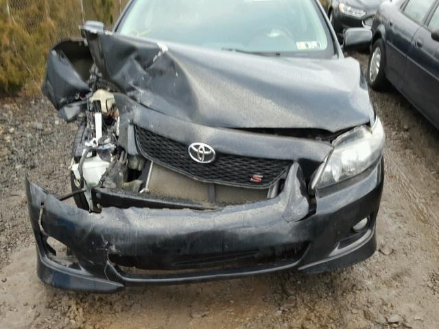 2T1BU4EE1AC317303 - 2010 TOYOTA COROLLA BA BLACK photo 7