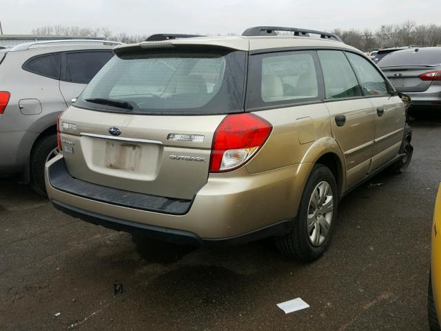 4S4BP60C287304219 - 2008 SUBARU OUTBACK GOLD photo 4