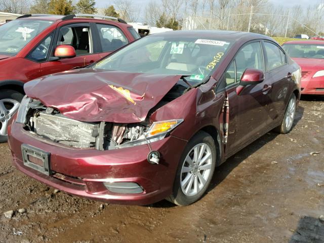 19XFB2F80CE384130 - 2012 HONDA CIVIC EX RED photo 2