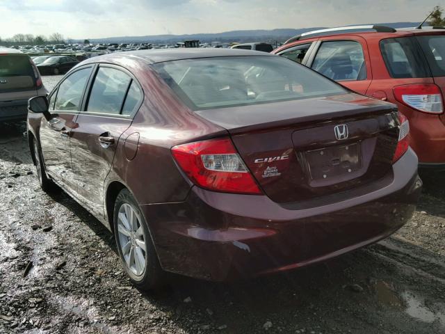 19XFB2F80CE384130 - 2012 HONDA CIVIC EX RED photo 3