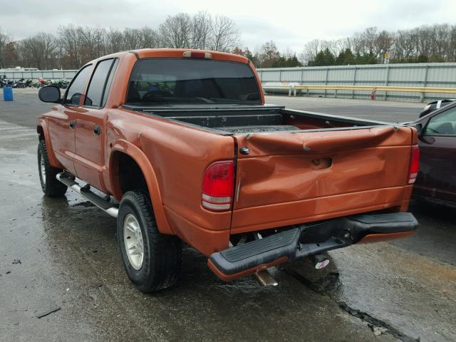 1B7HG2AZ1YS643464 - 2000 DODGE DAKOTA QUA ORANGE photo 3