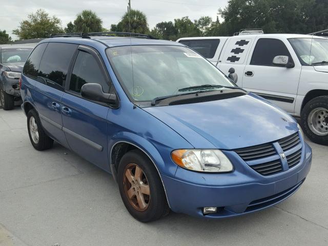 1D4GP45R07B244127 - 2007 DODGE CARAVAN SX BLUE photo 1