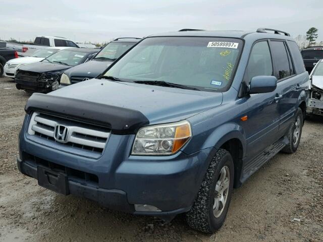 5FNYF28786B047639 - 2006 HONDA PILOT EX BLUE photo 2