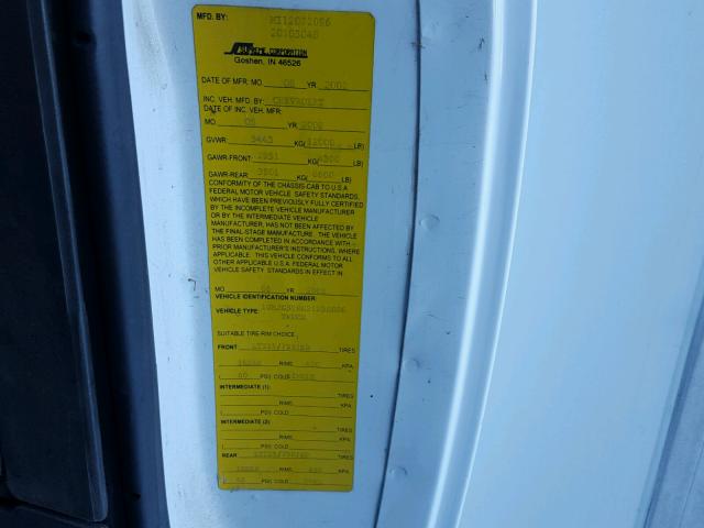 1GBJG31R621238886 - 2002 CHEVROLET EXPRESS G3 WHITE photo 10