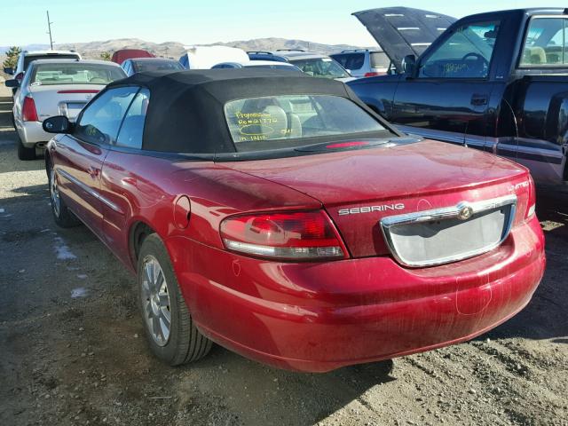 1C3EL65R04N154647 - 2004 CHRYSLER SEBRING LI RED photo 3