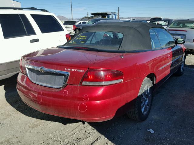 1C3EL65R04N154647 - 2004 CHRYSLER SEBRING LI RED photo 4